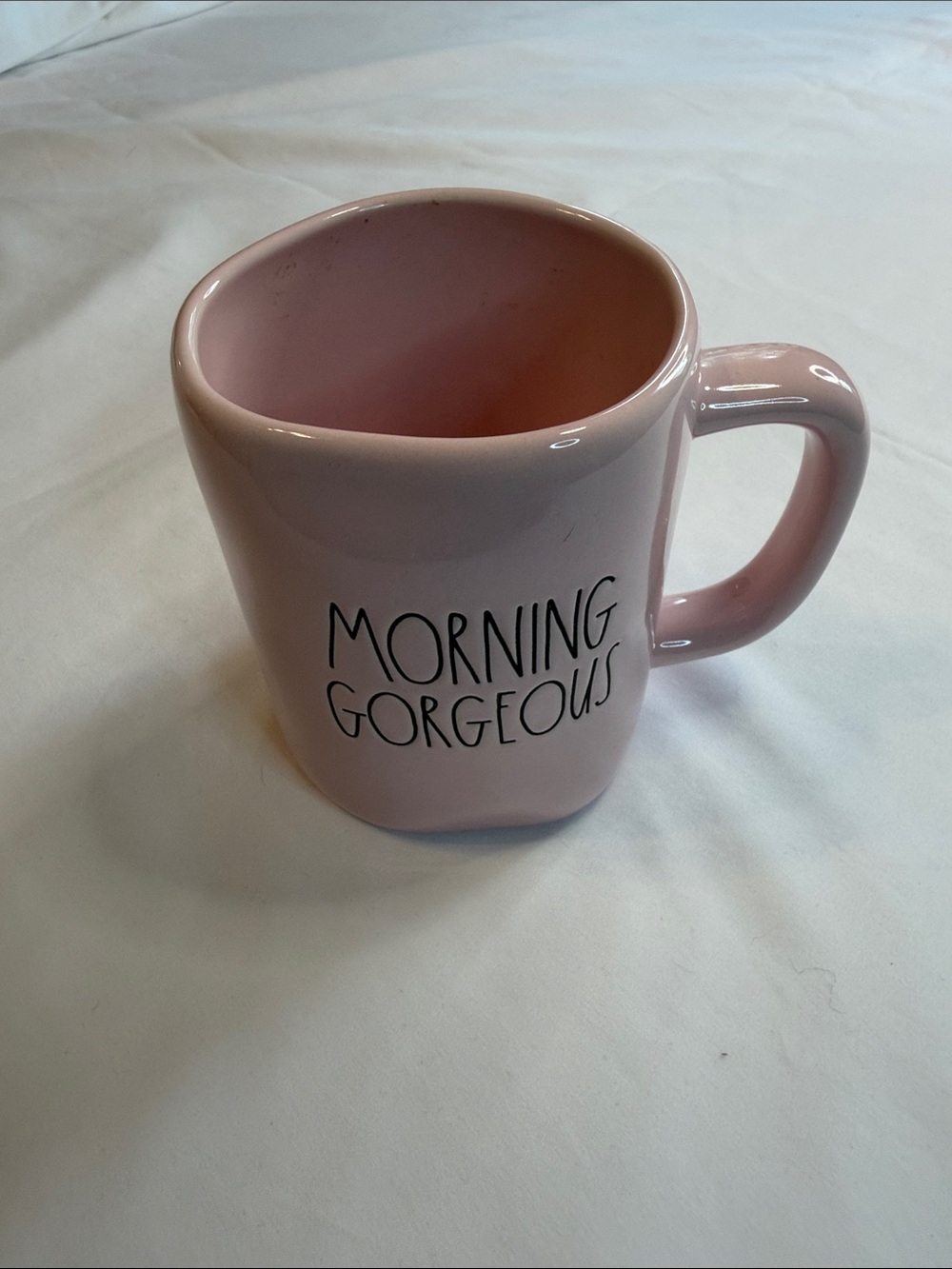 Rae Dunn Pink "Morning Gorgeous" Ceramic Mug